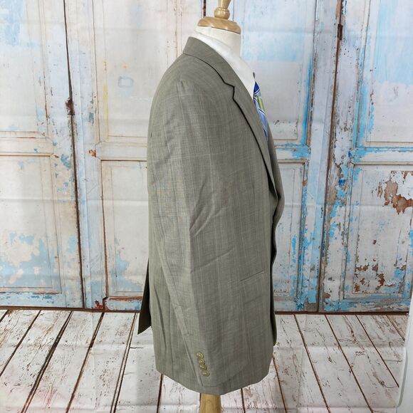 Lauren Ralph Lauren Mens 2 Button Blazer Sport Coat Jacket Beige Plaid 42R - Picture 5 of 13